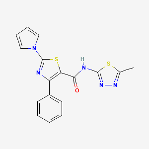 molecular formula C17H13N5OS2 B10979019 N-[(2Z)-5-methyl-1,3,4-thiadiazol-2(3H)-ylidene]-4-phenyl-2-(1H-pyrrol-1-yl)-1,3-thiazole-5-carboxamide 