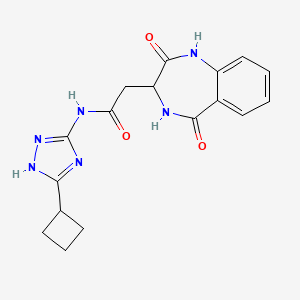 molecular formula C17H18N6O3 B10979033 N-(5-cyclobutyl-1H-1,2,4-triazol-3-yl)-2-(2,5-dioxo-2,3,4,5-tetrahydro-1H-1,4-benzodiazepin-3-yl)acetamide 