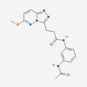 molecular formula C17H18N6O3 B10979040 N-(3-acetamidophenyl)-3-(6-methoxy-[1,2,4]triazolo[4,3-b]pyridazin-3-yl)propanamide 