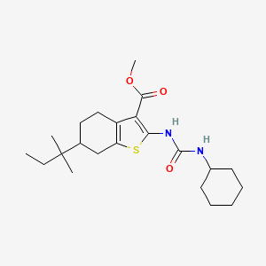 molecular formula C22H34N2O3S B10979086 Methyl 2-[(cyclohexylcarbamoyl)amino]-6-(2-methylbutan-2-yl)-4,5,6,7-tetrahydro-1-benzothiophene-3-carboxylate 