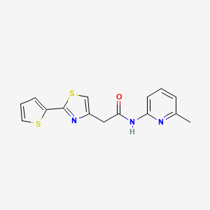molecular formula C15H13N3OS2 B10979093 N-(6-methylpyridin-2-yl)-2-[2-(thiophen-2-yl)-1,3-thiazol-4-yl]acetamide 