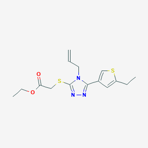 molecular formula C15H19N3O2S2 B10979220 ethyl {[5-(5-ethylthiophen-3-yl)-4-(prop-2-en-1-yl)-4H-1,2,4-triazol-3-yl]sulfanyl}acetate 
