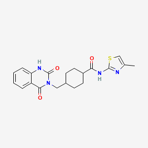molecular formula C20H22N4O3S B10979231 trans-4-[(2-hydroxy-4-oxoquinazolin-3(4H)-yl)methyl]-N-(4-methyl-1,3-thiazol-2-yl)cyclohexanecarboxamide 