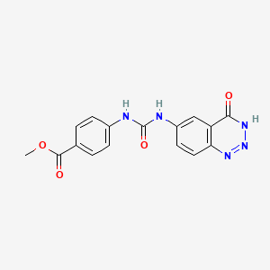 molecular formula C16H13N5O4 B10979252 Methyl 4-{[(4-oxo-3,4-dihydro-1,2,3-benzotriazin-6-yl)carbamoyl]amino}benzoate 