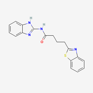 molecular formula C18H16N4OS B10979279 N-(1H-benzimidazol-2-yl)-4-(1,3-benzothiazol-2-yl)butanamide 