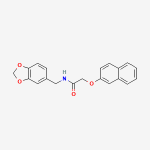 molecular formula C20H17NO4 B10979344 N-(1,3-benzodioxol-5-ylmethyl)-2-(naphthalen-2-yloxy)acetamide 