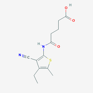 molecular formula C13H16N2O3S B10979347 5-[(3-Cyano-4-ethyl-5-methylthiophen-2-yl)amino]-5-oxopentanoic acid 