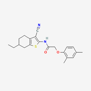 molecular formula C21H24N2O2S B10979368 N-(3-cyano-6-ethyl-4,5,6,7-tetrahydro-1-benzothiophen-2-yl)-2-(2,4-dimethylphenoxy)acetamide 