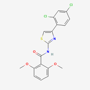 molecular formula C18H14Cl2N2O3S B10979369 N-[4-(2,4-dichlorophenyl)-1,3-thiazol-2-yl]-2,6-dimethoxybenzamide 