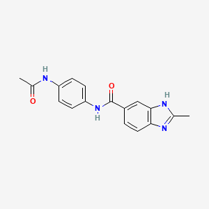 molecular formula C17H16N4O2 B10979386 N-[4-(acetylamino)phenyl]-2-methyl-1H-benzimidazole-6-carboxamide 