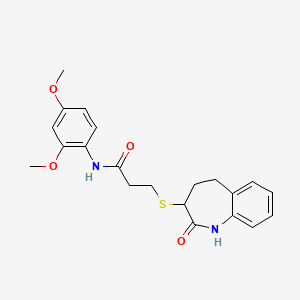 molecular formula C21H24N2O4S B10979436 N-(2,4-dimethoxyphenyl)-3-[(2-hydroxy-4,5-dihydro-3H-1-benzazepin-3-yl)sulfanyl]propanamide 