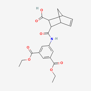 molecular formula C21H23NO7 B10979461 3-{[3,5-Bis(ethoxycarbonyl)phenyl]carbamoyl}bicyclo[2.2.1]hept-5-ene-2-carboxylic acid 