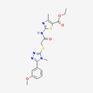 molecular formula C19H21N5O4S2 B10979476 ethyl 2-[({[5-(3-methoxyphenyl)-4-methyl-4H-1,2,4-triazol-3-yl]sulfanyl}acetyl)amino]-4-methyl-1,3-thiazole-5-carboxylate 