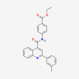 molecular formula C26H22N2O3 B10979519 Ethyl 4-({[2-(3-methylphenyl)quinolin-4-yl]carbonyl}amino)benzoate 