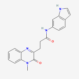 molecular formula C20H18N4O2 B10979525 N-(1H-indol-6-yl)-3-(4-methyl-3-oxo-3,4-dihydroquinoxalin-2-yl)propanamide 