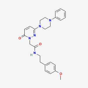 molecular formula C25H29N5O3 B10979533 N-[2-(4-methoxyphenyl)ethyl]-2-[6-oxo-3-(4-phenylpiperazin-1-yl)pyridazin-1(6H)-yl]acetamide 