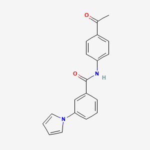 molecular formula C19H16N2O2 B10979580 N-(4-acetylphenyl)-3-(1H-pyrrol-1-yl)benzamide 