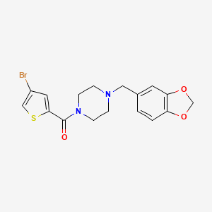 molecular formula C17H17BrN2O3S B10979588 [4-(1,3-Benzodioxol-5-ylmethyl)piperazin-1-yl](4-bromothiophen-2-yl)methanone 