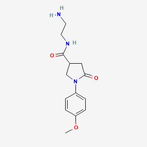 molecular formula C14H19N3O3 B10979625 N-(2-aminoethyl)-1-(4-methoxyphenyl)-5-oxopyrrolidine-3-carboxamide 