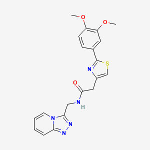 molecular formula C20H19N5O3S B10979659 N-([1,2,4]triazolo[4,3-a]pyridin-3-ylmethyl)-2-(2-(3,4-dimethoxyphenyl)thiazol-4-yl)acetamide 