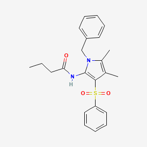molecular formula C23H26N2O3S B10979663 N-[1-benzyl-4,5-dimethyl-3-(phenylsulfonyl)-1H-pyrrol-2-yl]butanamide 