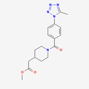molecular formula C17H21N5O3 B10979824 methyl (1-{[4-(5-methyl-1H-tetrazol-1-yl)phenyl]carbonyl}piperidin-4-yl)acetate 