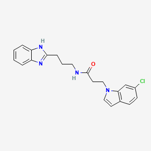 molecular formula C21H21ClN4O B10979831 N-[3-(1H-benzimidazol-2-yl)propyl]-3-(6-chloro-1H-indol-1-yl)propanamide 