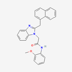 molecular formula C27H23N3O2 B10979835 N-(2-methoxyphenyl)-2-{2-[(naphthalen-1-yl)methyl]-1H-1,3-benzodiazol-1-yl}acetamide 