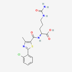 molecular formula C17H19ClN4O4S B10979842 N~5~-carbamoyl-N~2~-{[2-(2-chlorophenyl)-4-methyl-1,3-thiazol-5-yl]carbonyl}-D-ornithine 