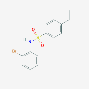 molecular formula C15H16BrNO2S B10979874 N-(2-bromo-4-methylphenyl)-4-ethylbenzenesulfonamide 
