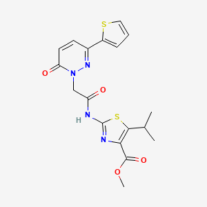 molecular formula C18H18N4O4S2 B10979881 methyl 2-({[6-oxo-3-(thiophen-2-yl)pyridazin-1(6H)-yl]acetyl}amino)-5-(propan-2-yl)-1,3-thiazole-4-carboxylate 