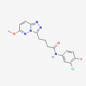 molecular formula C16H15ClFN5O2 B10979935 N-(3-chloro-4-fluorophenyl)-4-(6-methoxy[1,2,4]triazolo[4,3-b]pyridazin-3-yl)butanamide 
