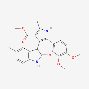 molecular formula C24H24N2O5 B10979992 methyl 5-(3,4-dimethoxyphenyl)-2-methyl-4-(5-methyl-2-oxo-2,3-dihydro-1H-indol-3-yl)-1H-pyrrole-3-carboxylate 