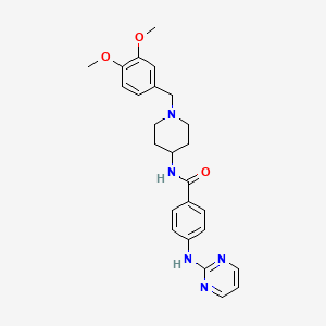 molecular formula C25H29N5O3 B10980032 N-[1-(3,4-dimethoxybenzyl)piperidin-4-yl]-4-(pyrimidin-2-ylamino)benzamide 