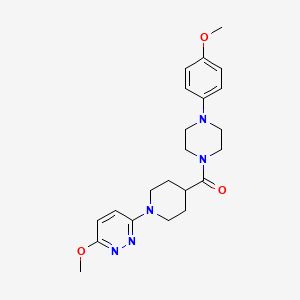 molecular formula C22H29N5O3 B10980053 (4-(4-Methoxyphenyl)piperazin-1-yl)(1-(6-methoxypyridazin-3-yl)piperidin-4-yl)methanone 