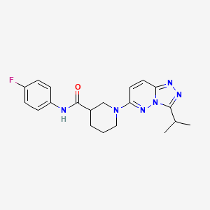 molecular formula C20H23FN6O B10980054 N-(4-fluorophenyl)-1-[3-(propan-2-yl)[1,2,4]triazolo[4,3-b]pyridazin-6-yl]piperidine-3-carboxamide 