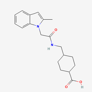 molecular formula C19H24N2O3 B10980075 trans-4-({[(2-methyl-1H-indol-1-yl)acetyl]amino}methyl)cyclohexanecarboxylic acid 