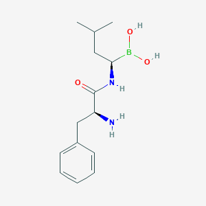 molecular formula C14H23BN2O3 B109801 ((R)-1-((S)-2-Amino-3-phenylpropanamido)-3-methylbutyl)boronic acid CAS No. 948294-96-0