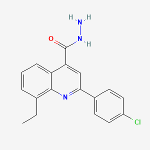 molecular formula C18H16ClN3O B10980135 2-(4-Chlorophenyl)-8-ethylquinoline-4-carbohydrazide 