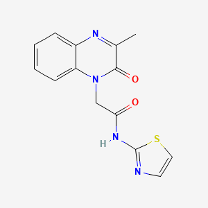 molecular formula C14H12N4O2S B10980173 2-(3-methyl-2-oxoquinoxalin-1(2H)-yl)-N-(thiazol-2-yl)acetamide 
