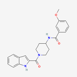 molecular formula C22H23N3O3 B10980185 N-[1-(1H-indol-2-ylcarbonyl)piperidin-4-yl]-3-methoxybenzamide 
