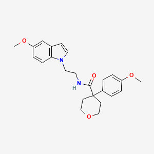 molecular formula C24H28N2O4 B10980199 N-[2-(5-methoxy-1H-indol-1-yl)ethyl]-4-(4-methoxyphenyl)tetrahydro-2H-pyran-4-carboxamide 