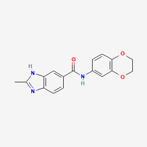 molecular formula C17H15N3O3 B10980211 N-(2,3-dihydro-1,4-benzodioxin-6-yl)-2-methyl-1H-benzimidazole-6-carboxamide 