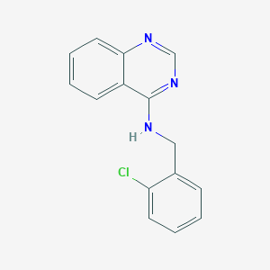 molecular formula C15H12ClN3 B10980261 N-[(2-chlorophenyl)methyl]quinazolin-4-amine 