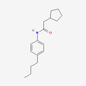 molecular formula C17H25NO B10980314 N-(4-butylphenyl)-2-cyclopentylacetamide 