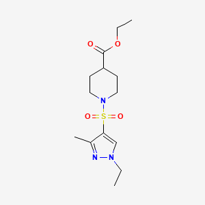 molecular formula C14H23N3O4S B10980326 ethyl 1-[(1-ethyl-3-methyl-1H-pyrazol-4-yl)sulfonyl]piperidine-4-carboxylate 