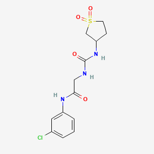 molecular formula C13H16ClN3O4S B10980507 N-(3-chlorophenyl)-N~2~-[(1,1-dioxidotetrahydrothiophen-3-yl)carbamoyl]glycinamide 