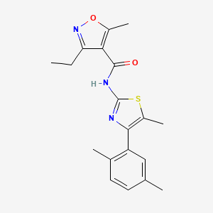 molecular formula C19H21N3O2S B10980509 N-[4-(2,5-dimethylphenyl)-5-methyl-1,3-thiazol-2-yl]-3-ethyl-5-methyl-4-isoxazolecarboxamide 