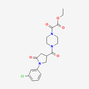 molecular formula C19H22ClN3O5 B10981495 Ethyl (4-{[1-(3-chlorophenyl)-5-oxopyrrolidin-3-yl]carbonyl}piperazin-1-yl)(oxo)acetate 