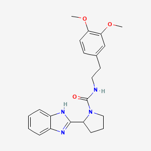 molecular formula C22H26N4O3 B10981637 2-(1H-benzimidazol-2-yl)-N-[2-(3,4-dimethoxyphenyl)ethyl]pyrrolidine-1-carboxamide 